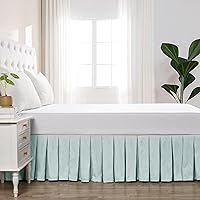 Vista 4 de Home Soft Things Falda de cama clásica de microfibra con volantes, diseño elegante de microfibra sólida envolvente con caída de 14 pulgadas, ropa