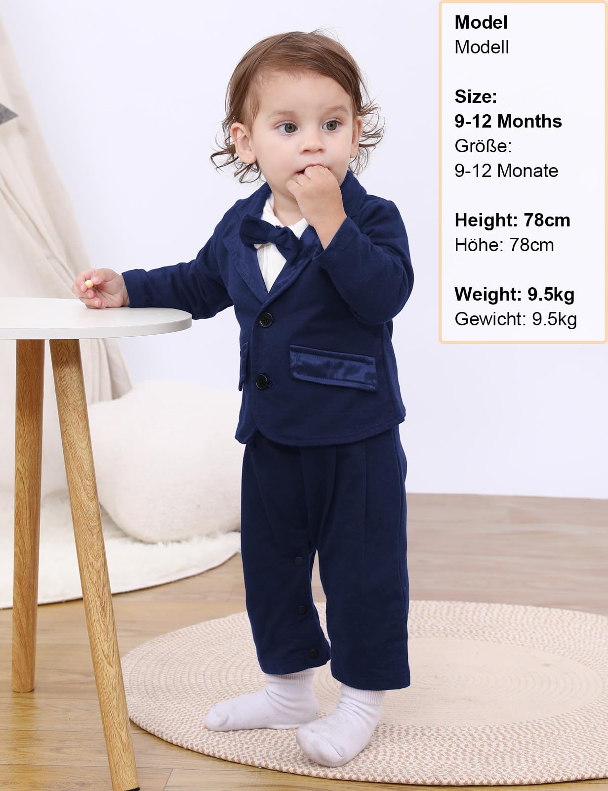 mintgreen Baby Junge Gentleman Strampler, 2pcs Anzug Set Hochzeit Outfit mit Mantel, 6-24 Monate