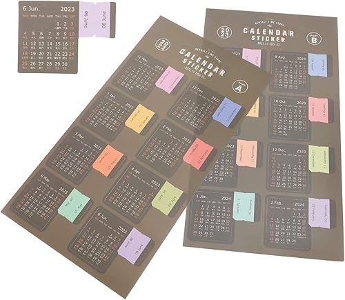 NOLITOY 5 juegos de accesorios para cuentas, etiquetas adhesivas de papel, índices, etiquetas, marcapáginas, calendario, calendario, calendario,