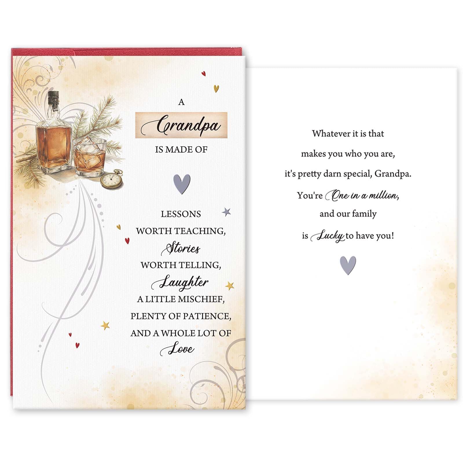 hvdler Grandpa I Love You Card, Funny Father's Day Card from Grandchildren, Heartfelt Birthday Gift for Grandfather
