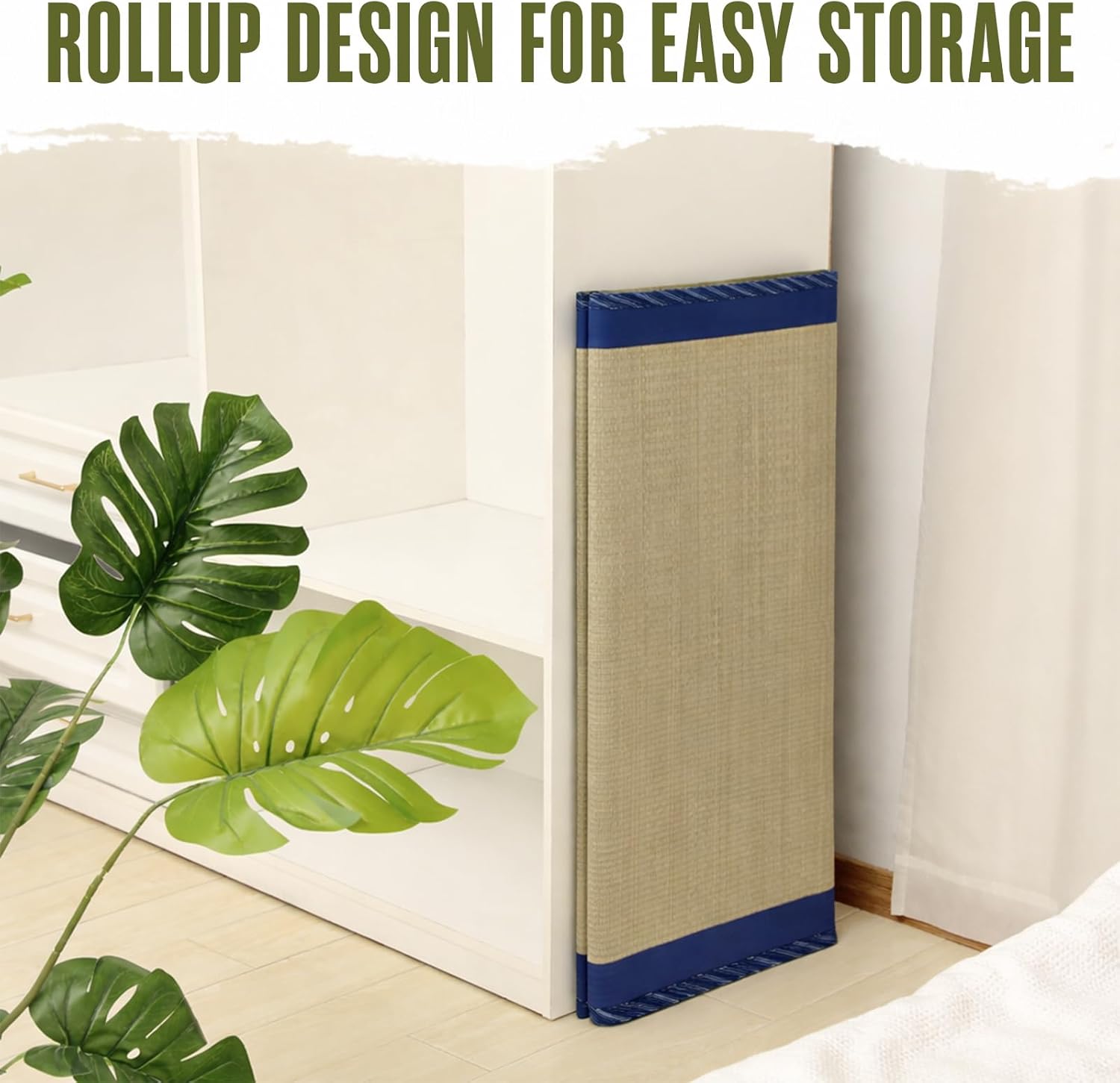 Houseables Tatami Mat, Tatami Mattress, Japanese Sleeping Mat, Full Size, 78x59, Rollup, Japanese Floor Mattress, Bamboo Sleeping Rug, Kotatsu Floor Bed, Futon, Goza, Traditional, Rush Grass, Portable