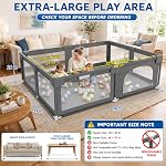 Palopalo 70x59in Extra Large Baby Playpen Ideal for First-time Mom | Big Playard for Multiple Babies and Toddlers, Non-Foldable and Baby Activity Center, Infants Play Pen with Breathable Mesh