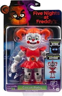Jazwares Five Nights at Freddy’s Circus Baby - 5-Inch Articulated Figure with Jumpscare Feature and Glow-in-The-Dark Eyes