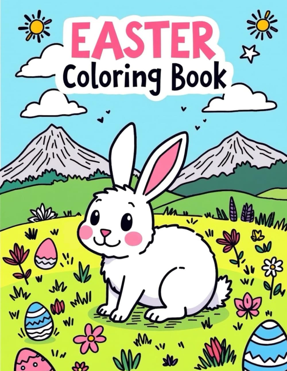 Easter Coloring Book for Kids: 40 Cute Bunny, Egg & Chick Coloring Pages for Little Artists