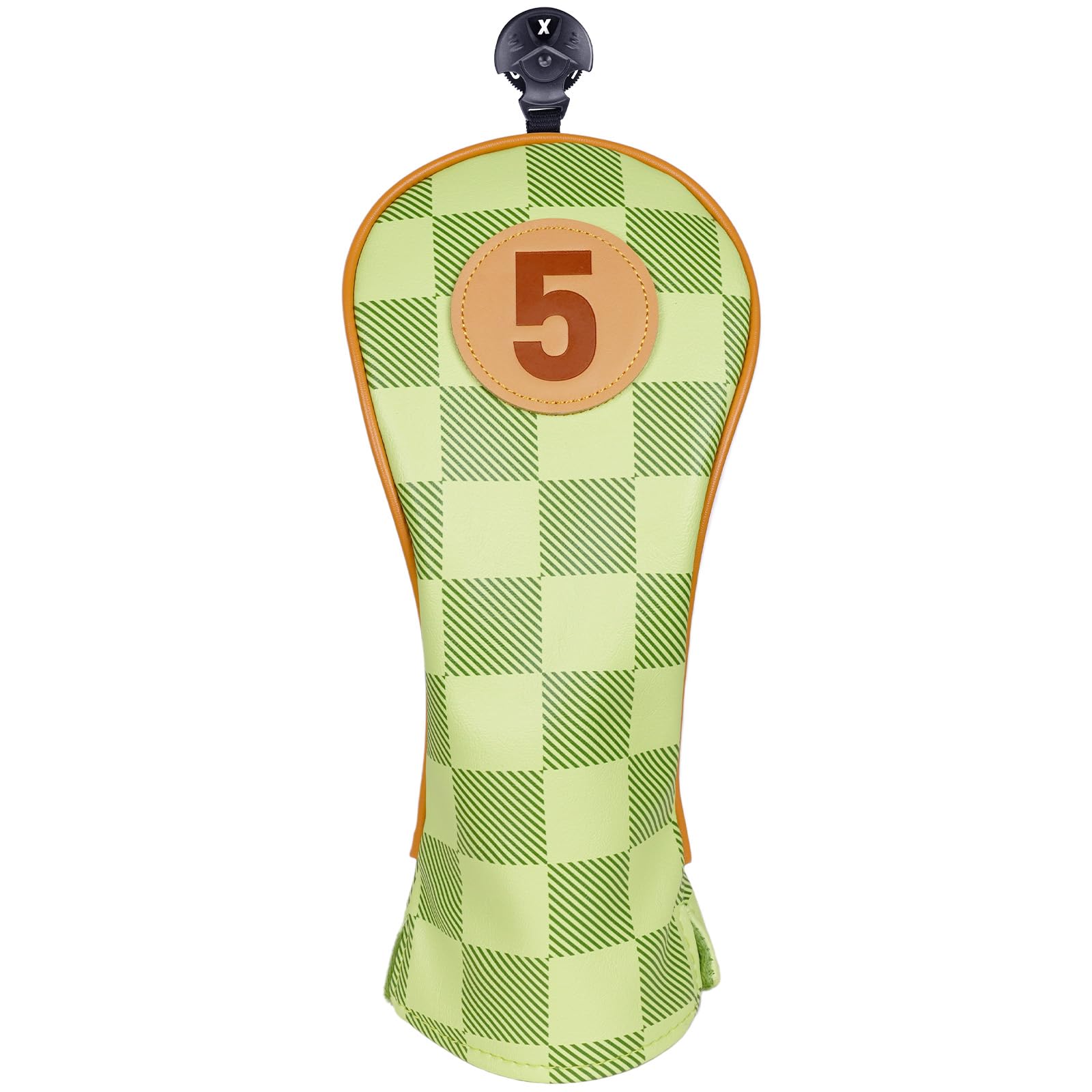 Golf Club Head Covers for Woods and Drivers, Premium Golf Head Cover Set Fits Most Clubs, Green Checkerboard Design