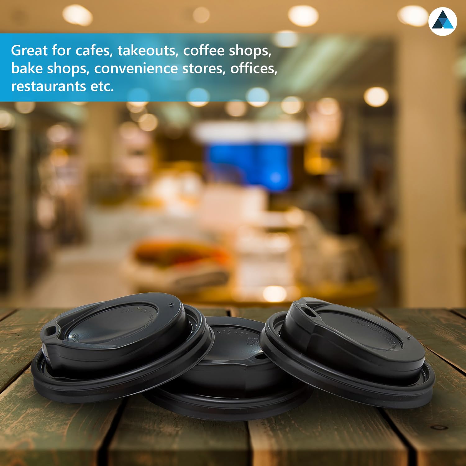 Tapas negras de 12 onzas para taza de café, tapas desechables aisladas para bebidas para llevar, tapas a prueba de fugas para tazas de café onduladas de triple pared, caja de 1000