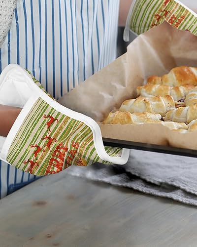 Miniatura 6 de Christmas 2Pcs Pot Holders for Kitchen,Non Slip & Heat Insulation Terry Cloth Potholder Set with Pocket,Thick Hot Pad Oven Mitts Trivet Coaster for