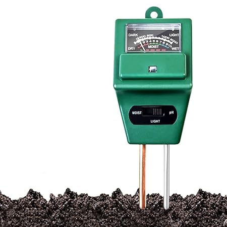 AKUGA Solar Soil Plant Care New 3 in 1 Water Moisture Hydroponic Plants Soil Sensor Ph Light Meter, Acidity Tester Soil Tester, 3-in-1 pH Meter Test Kit with Light Gauge Function, Analyzer Detector