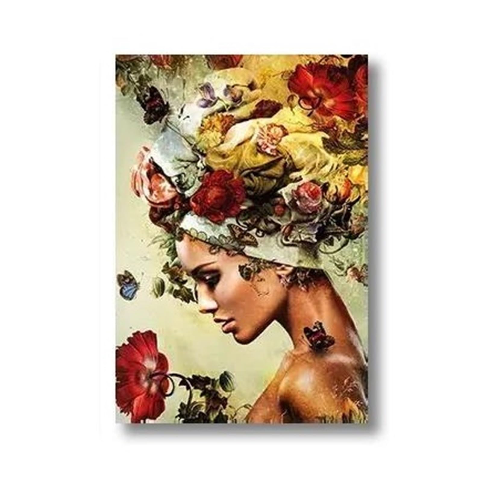Peinture abstraite figurine murale design chic toile retro