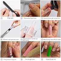 Vista 7 de C12rtive 120 formas de uñas de polietileno de extensión en forma de T, moldes reutilizables de cobertura completa, 12 tamaños para pegamento de gel