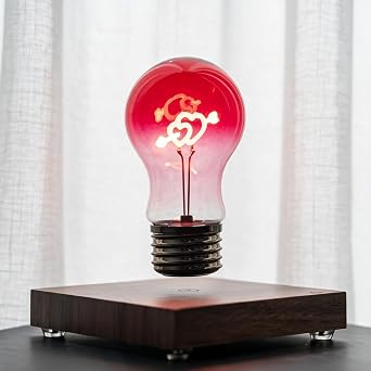 MOOCCI Levitating Light Bulb with Pink Heart Light, Modern Tech Gadgets