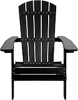 Vista 9 de Flash Furniture Charlestown – Silla plegable Adirondack de poliresina para interiores o exteriores, resistente a la intemperie, color negro