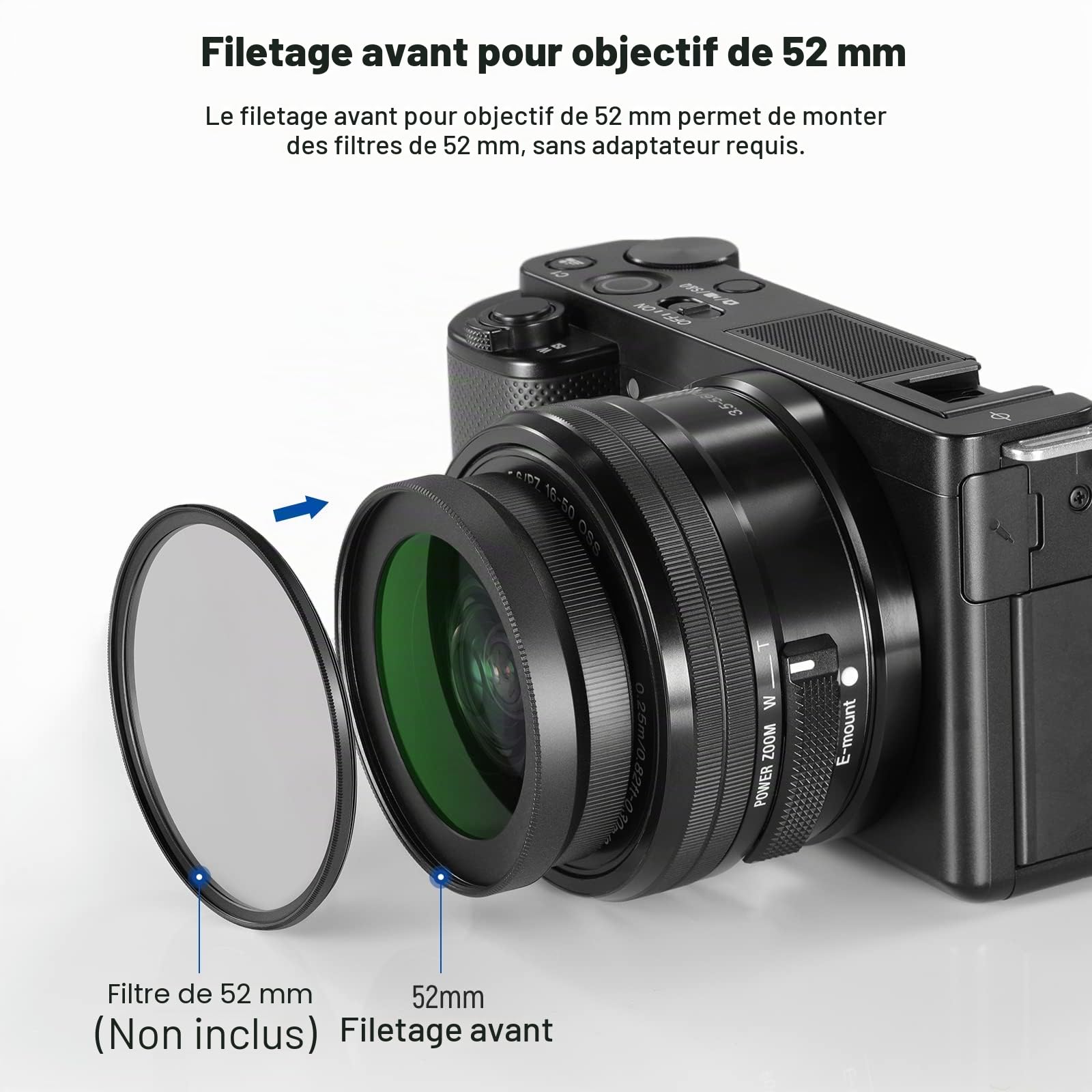 NEEWER Objectif Grand Angle HD 40,5mm Compatible avec Sony ZV-1F ZV-E10 A5000 A6000, Objectif supplémentaire 2 en 1 Grand Angle 18mm et Macro 10x avec Adaptateur d'objectif à baïonnette (LS-30, Noir)