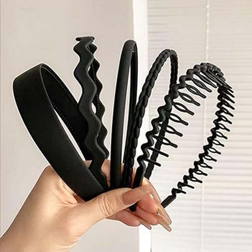 Miniatura 6 de MHDGG Bandas de plástico para el cabello con dientes, 5 piezas antideslizantes para el cabello, accesorios para el cabello, diademas deportivas al