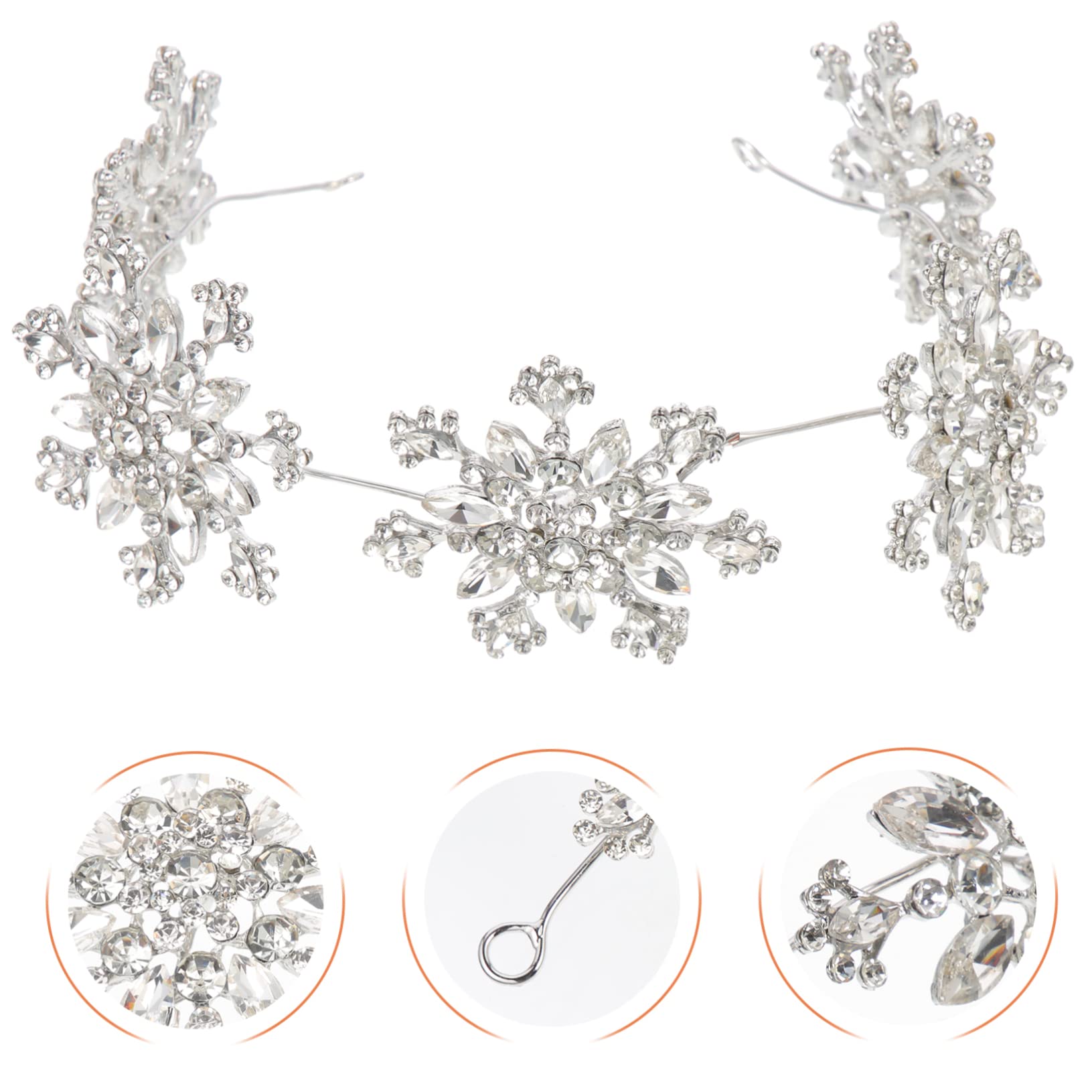 FRCOLOR 2 Piezas De Diamantes De Imitación De Nieve Diadema Chica Diademas Brillante Diamantes De Imitación Para Niñas De Nieve Tocado Mujer Moda s Tocado