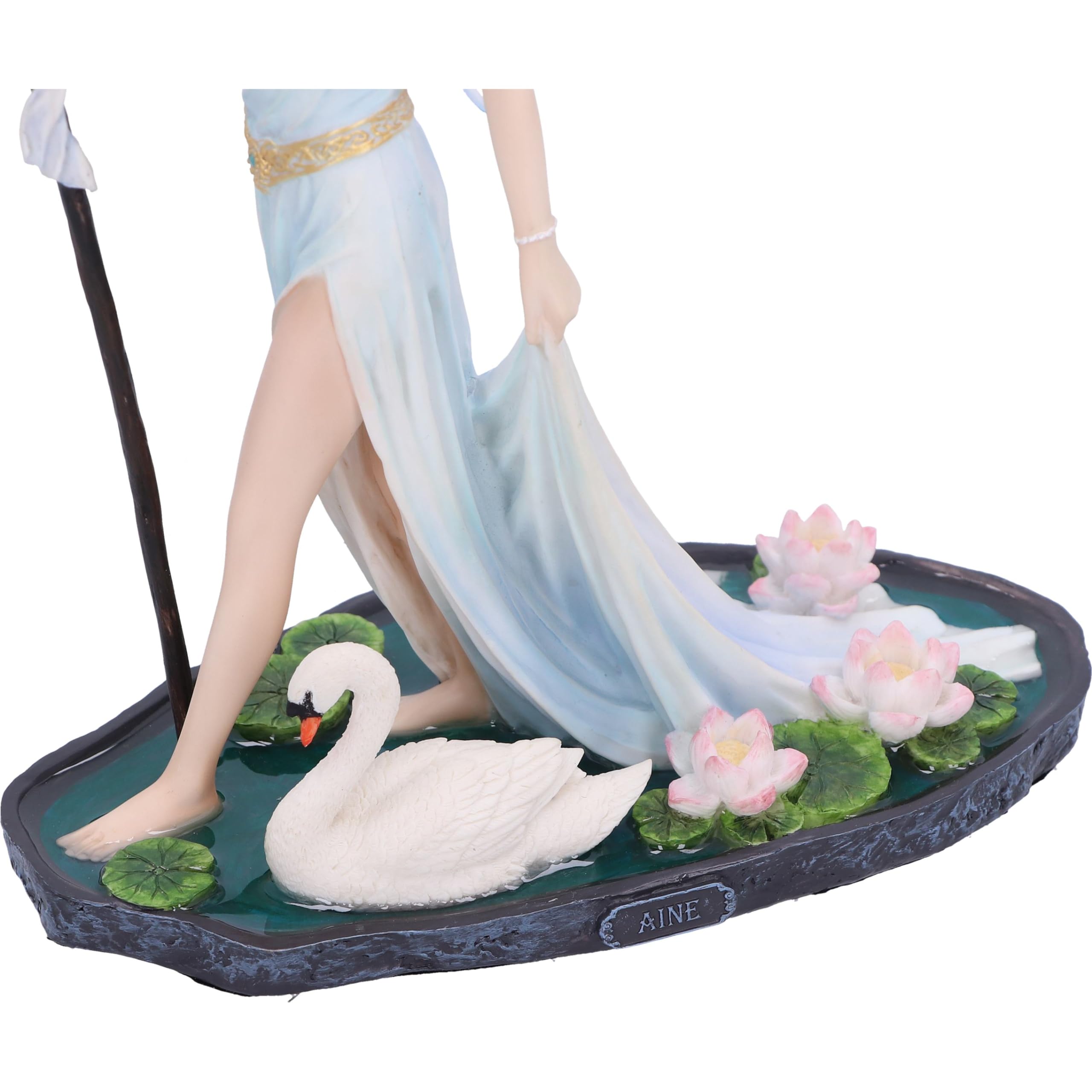 Nemesis Now Aine The Faery Queen of Summer 23cm, Resin, Pale Blue/Purple, Elegant Fairy Walking on Water Figurine - Image 3