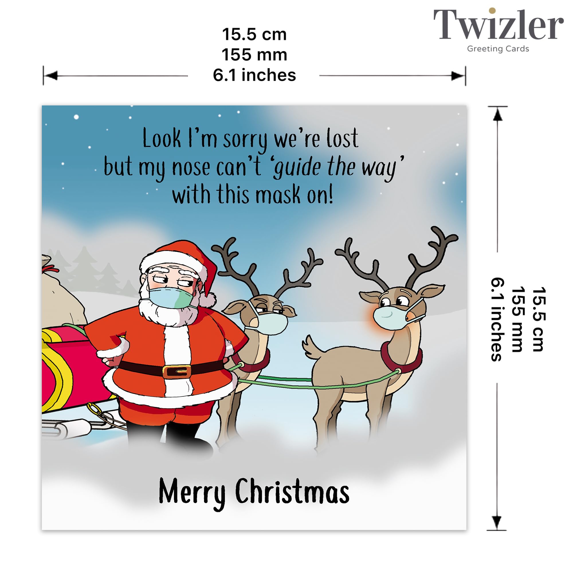 Twizler Lustige COVID Weihnachtskarte Mit Weihnachtsmann – Humorvolle Grußkarte Für Damen & Herren