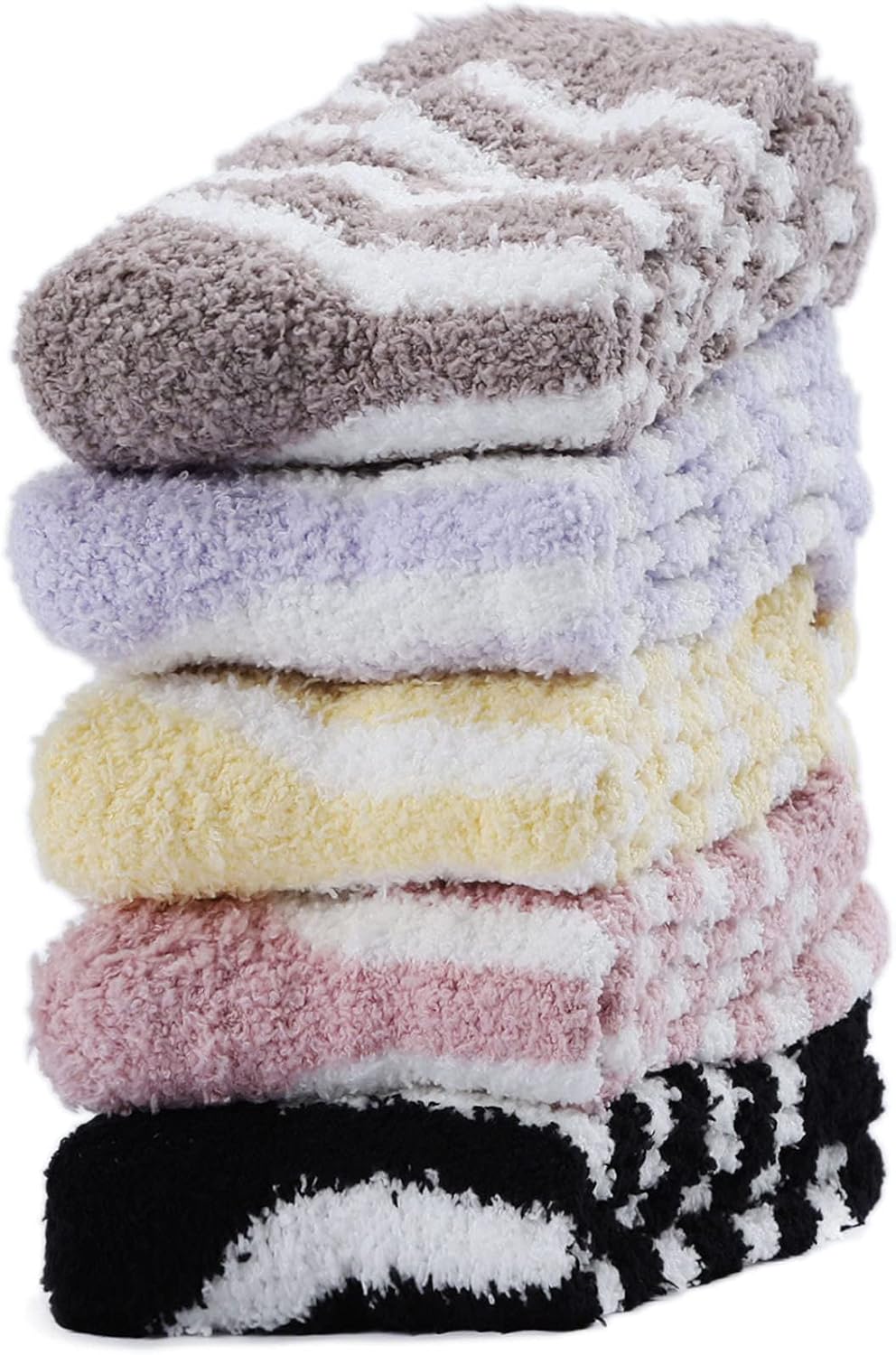 Fuzzy Socks for Women, Soft Fluffy Socks Thick Cozy Plush Socks Christmas Socks for Women 5 Pairs