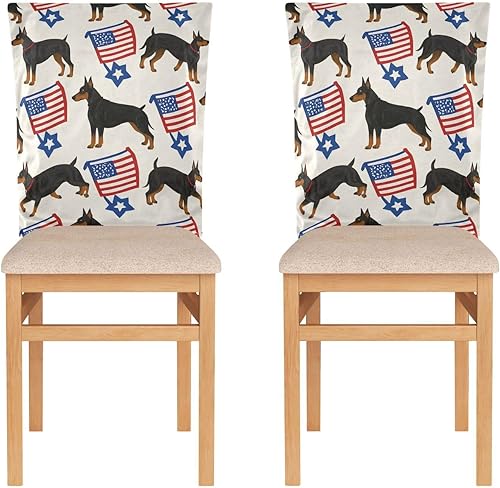 Miniatura 2 de Juego de 6 fundas decorativas para sillas de sala de estar del 4 de julio, Día de la Independencia para decoración del hogar, funda extraíble para