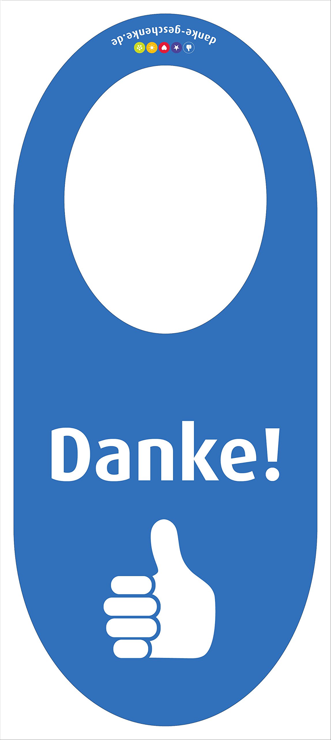 immi 5 St. Danke Flaschenhänger, Flaschengeschenk, markierer, Blau/Daumen hoch