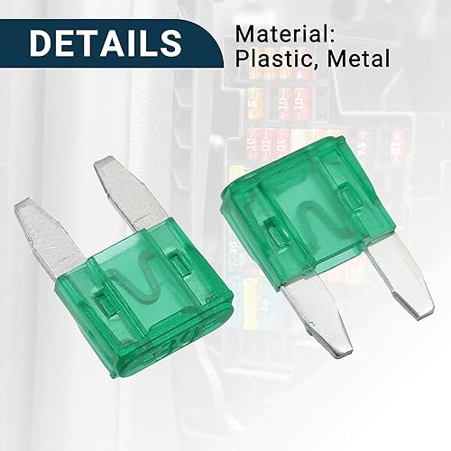 Miniatura 6 de F FIERCE CYCLE Fusible de coche estilo cuchilla fusibles 30A mini fusible duradero protección contra cortocircuitos verde 20 unids