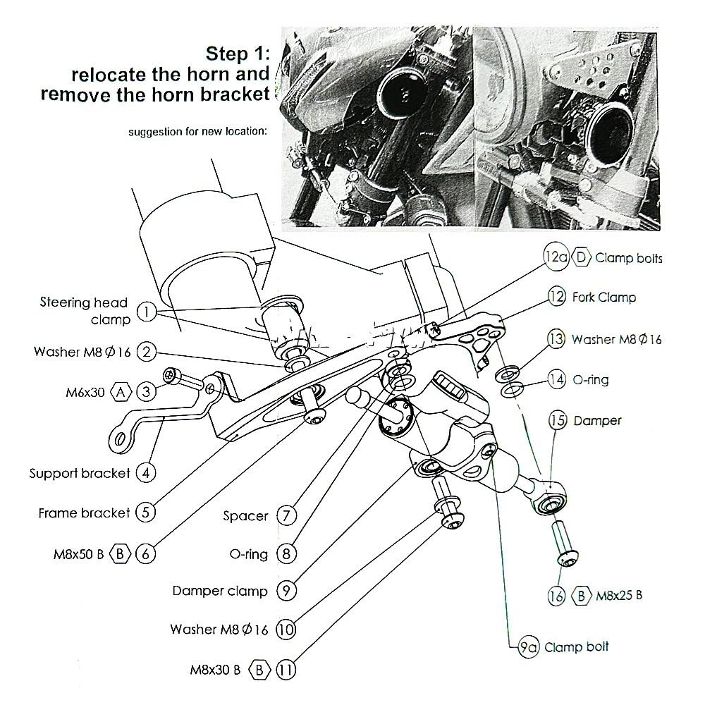 Ammortizzatore Sterzo Per MT-09 Per SP 2021 2022 2023 Ammortizzatore Di Sterzo Stabilizzare Staffa Per YAMAHA Per Mt09 Per MT 09 Per MT09 SP Accessori Moto Stabilizzatore Sterzo ( Misurare : Set 6 )