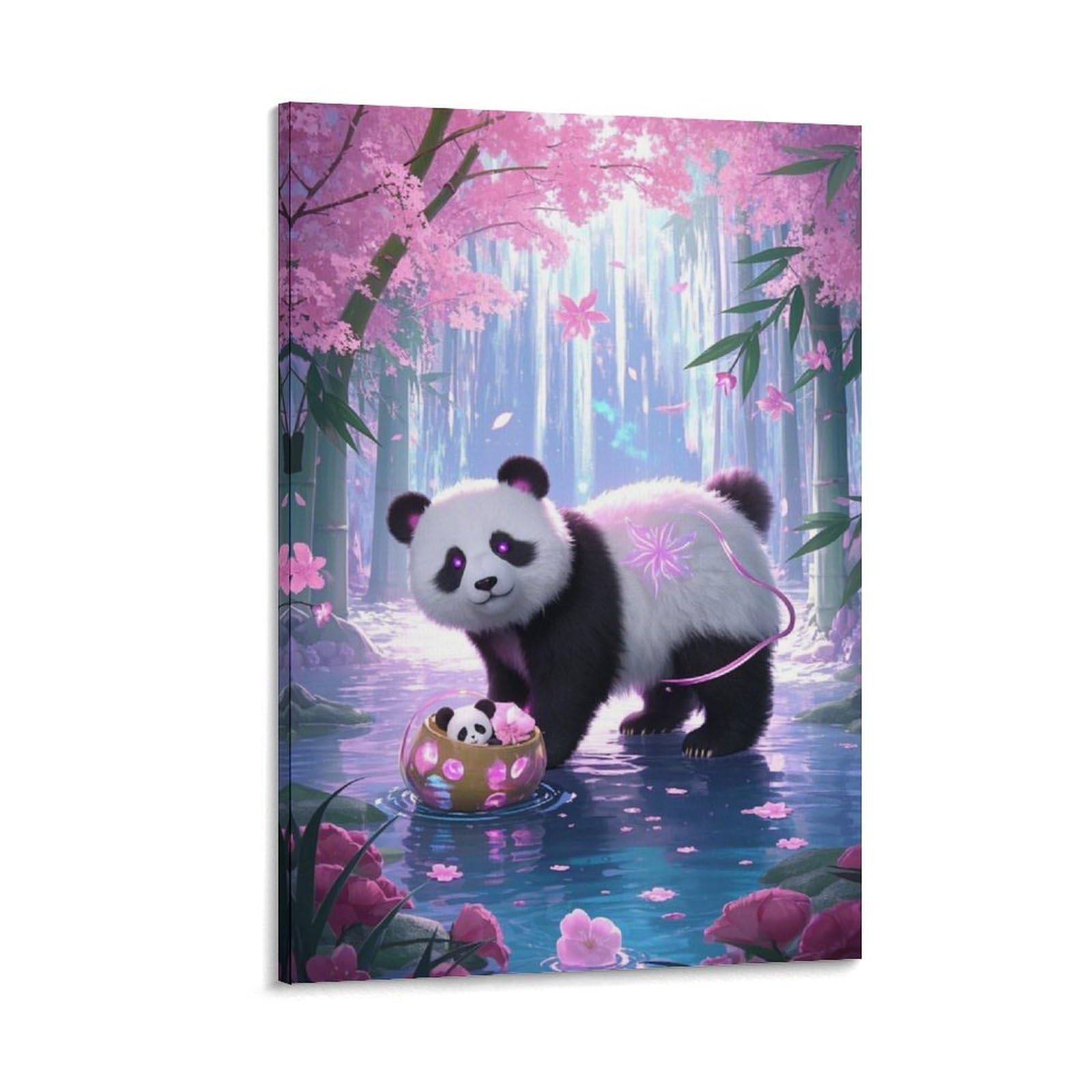 ESPLJQRYX Panda Wall Decor Poster Canvas Prints Picture Modern Wall Art Picture Wall Hanging for Bathroom Wall Decor 16x24inch(40x60cm)