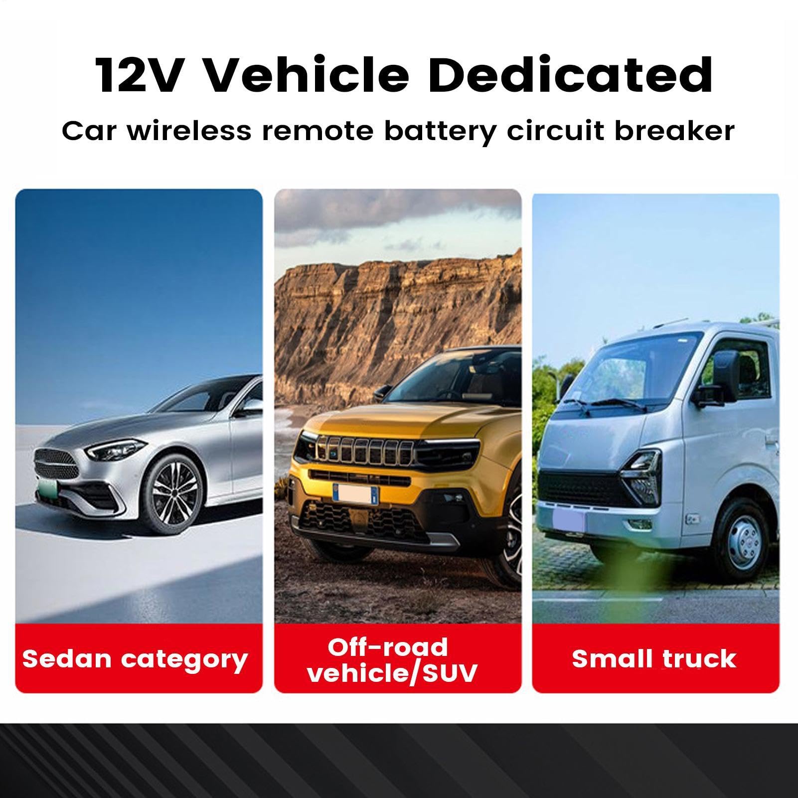Interruttore di separazione batteria per auto telecomandato senza fili da 12 V, in rame puro | Controllo di separazione della batteria dell'auto con telecomando per meccanici, parcheggi a lungo termine in inverno
