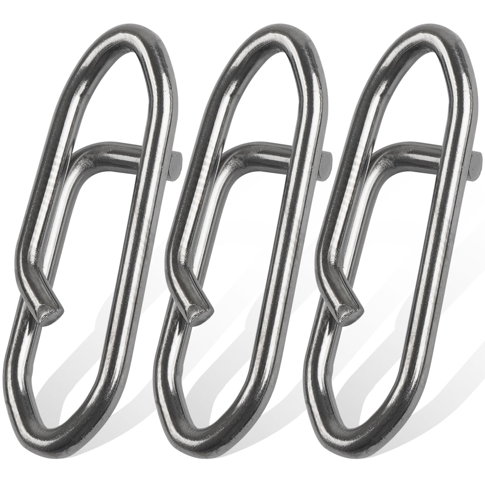 JSHANMEI Fishing Power Speed Clips 50pcs Fishing Clips High Strength Stainless Steel Speed Clip for Fishing Lure Quick Change Fast Link Fishing Snap Clips Connector Tackle #S