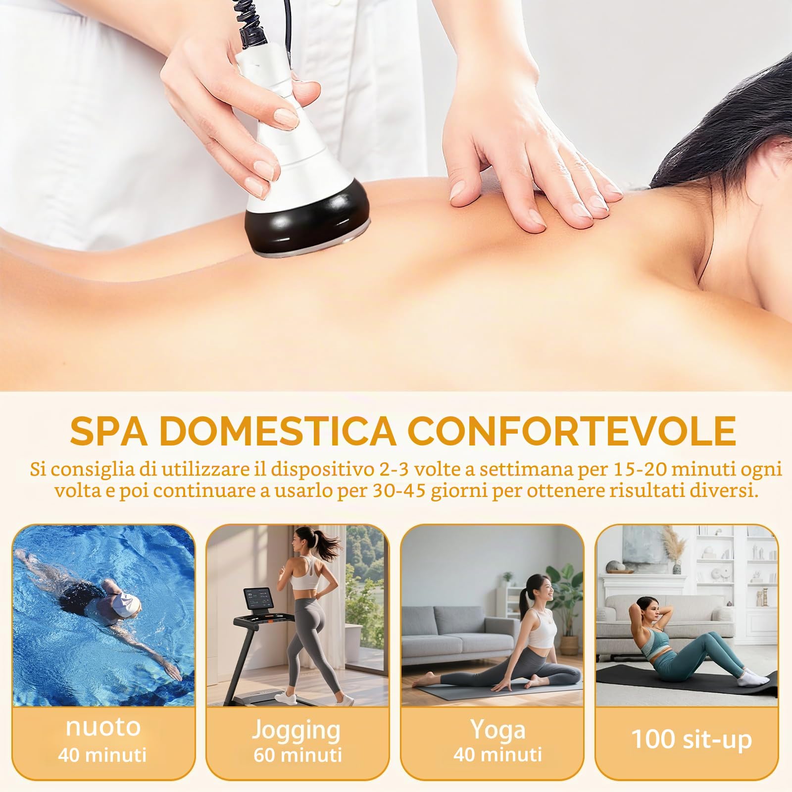 40K Corpo Dimagrante Macchina, 4 in 1 Radiofrequenza Professionale Viso e Corpo Massaggiatore Anti Cellulite, Macchina di Bellezza per Cavitazione Rassodanti e Tonificanti per Viso