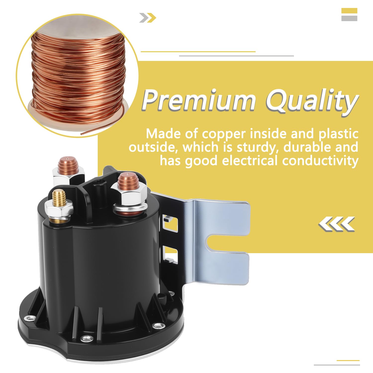 Starter Solenoid Relay, Compatible with Hydraulic, RV, Grid Heater & Lawn and Garden Applications 3 Terminals Current 150A Max 800A Solenoid Replace 634-1261-212