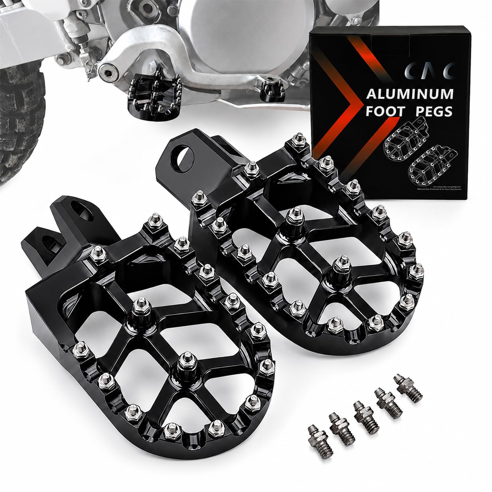 JFG RACING Dirt Bike Foot Pegs,Motorcycle Footpegs Foot Rests