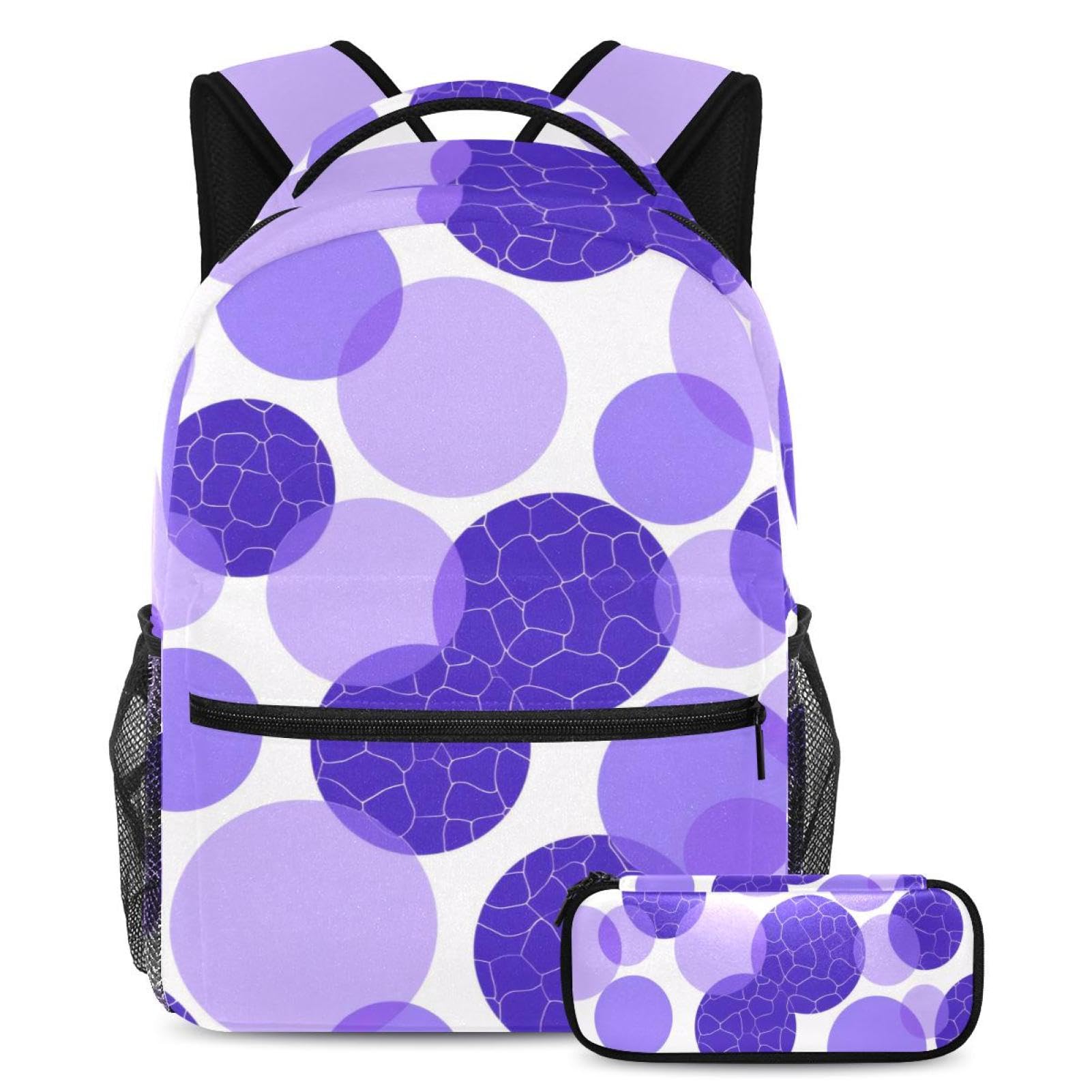 Sac d'école pour garçons et filles avec trousse à crayons géométrique - 7