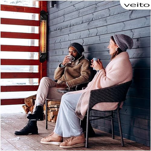 Miniatura 4 de Calentador eléctrico para patio, calentador infrarrojo para uso en exteriores e interiores, calentador de pared veito de 1500 W con control remoto