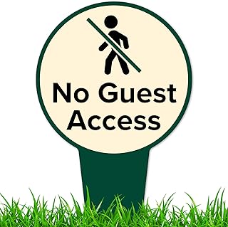 No Guest Access Sign, 7x13 Inches, Heavy Duty Integrated Ground Stakes, Indoor/Outdoor Use, Rust Free Aluminum Composite, Made in USA by My Sign center