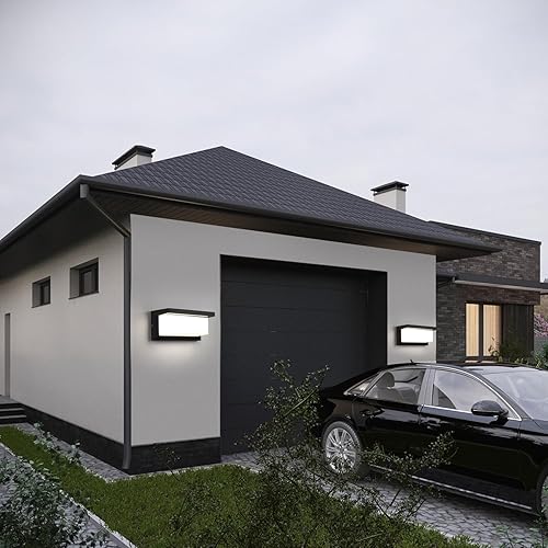 Miniatura 6 de Luces de pared para exteriores, aplique de pared negro Ip65, impermeables, para exteriores, montaje en pared, luces exteriores para casa, jardín,