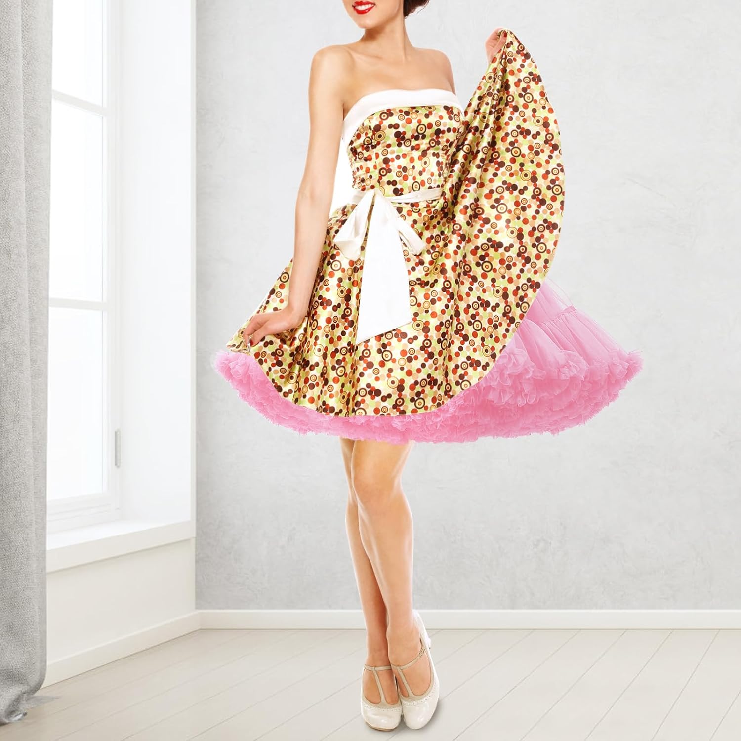 Women’s Petticoat Skirts Tulle Underskirts Chiffon Half Slips Fluffy Ballet Dress - Image 6