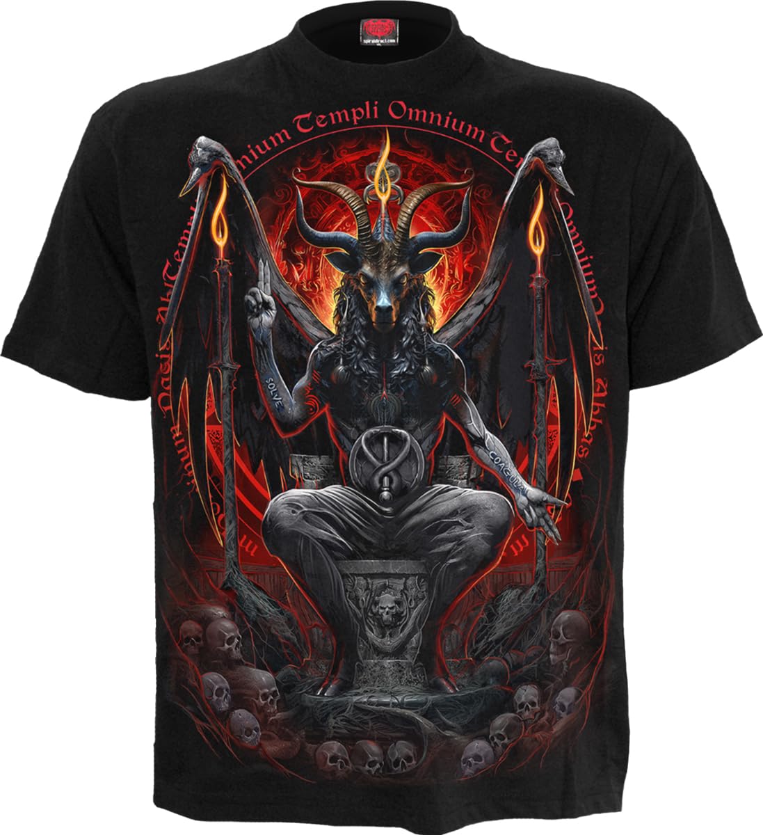 Spiral Black Direct - Baphomet - T-Shirt - Cotton - Size 4XL - Gothic Skull T-Shirts