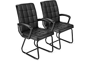 2 Piece PU Leather Office Guest Chairs for Game Table