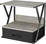 Support d'imprimante aboxoo pour bureau avec tiroir de rangement, étagère de bureau à 2 niveaux ou sous le bureau, organisateur de bureaux multifonctionnel pour bureau à domicile, adapté pour machine à fax / imprimante 3D / scanner, brun rustique