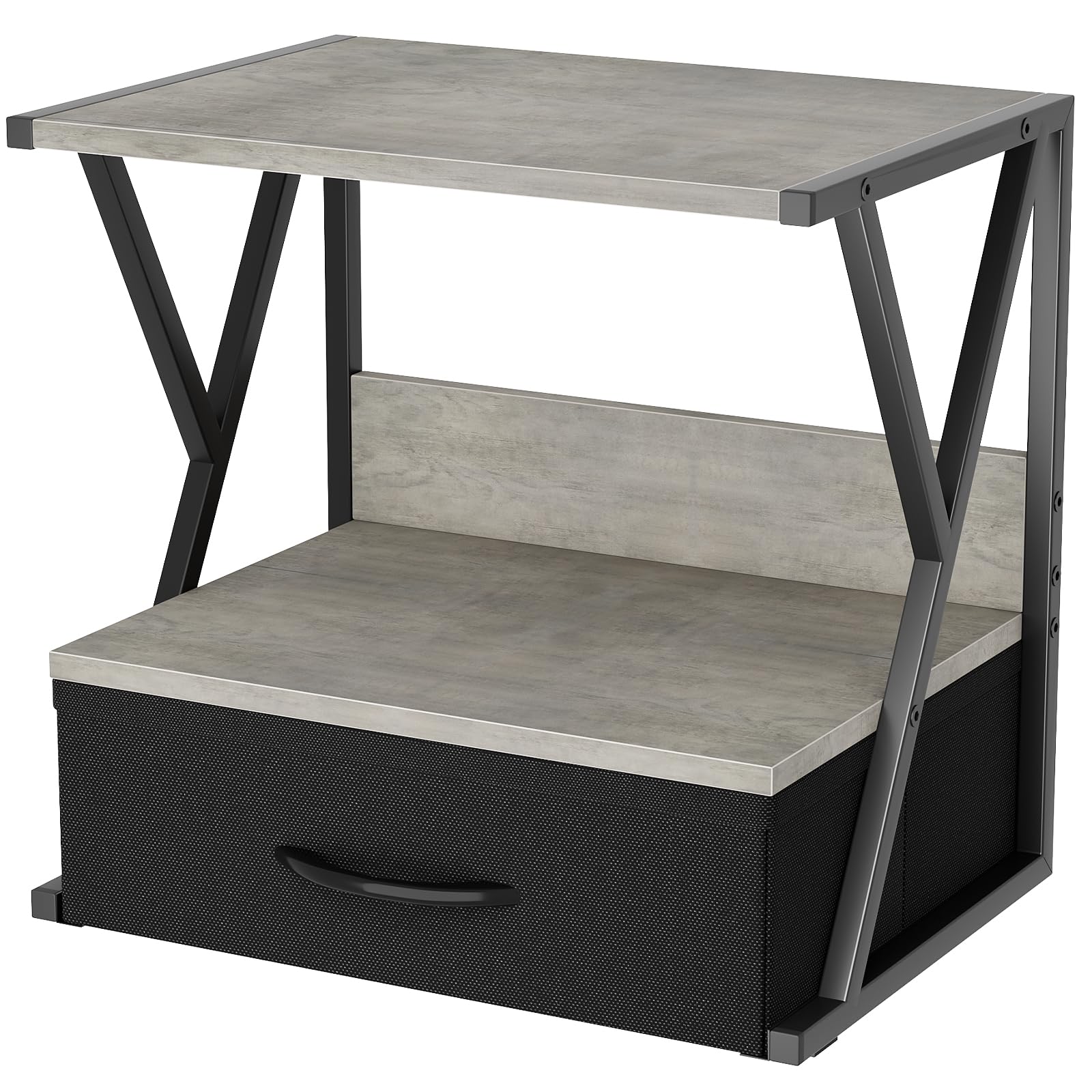 aboxoo Printer Stand for Desk with Storage Drawer, 2 Tier Desktop Or Under Desk Shelf, Multi-Purpose Desks Organizer for Home Office, fit Fax Machine/