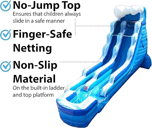 Miniatura 3 de TentandTable Tobogán acuático inflable para niños y adultos, diversión acuática gigante de grado comercial, incluye soplador de aire eléctrico, 35
