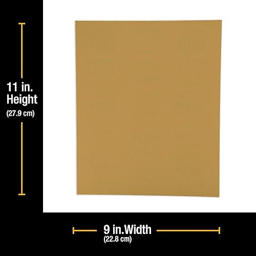 Miniatura 2 de Dura-Gold Hojas de papel de lija doradas de 9 x 11 pulgadas, grano 1000 (caja de 10)  Carpintería para muebles de madera, pintura automotriz, corte