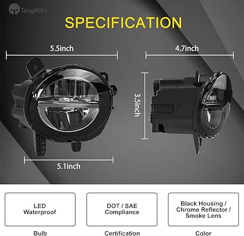 Miniatura 3 de TangMiGe Luces antiniebla para BMW (F30 F32 F33 F36, 230i 320i 328d 328i 330e 330i 335i 340i 428i 430i 435i 440i, 2 3 4 Series), 2012-2020, repuesto
