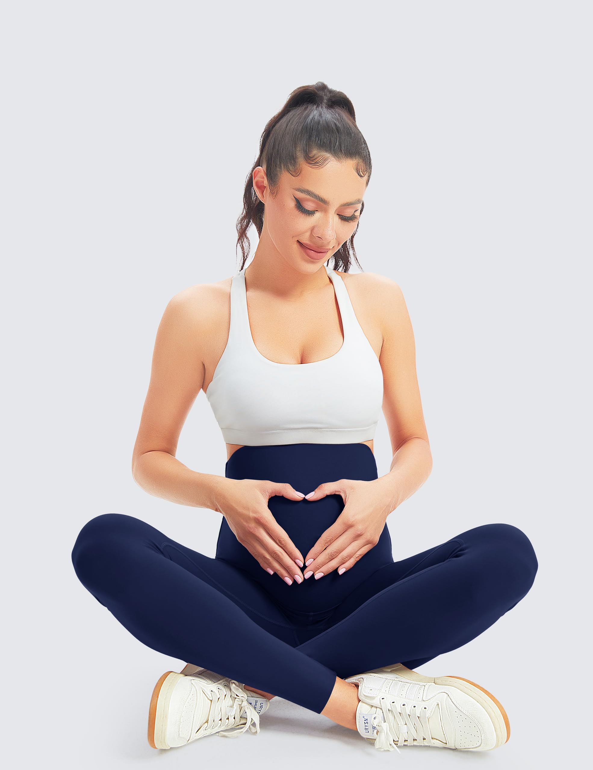 BONVIGOR Leggings de maternidad para mujer, leggings de entrenamiento para embarazo, longitud completa, pantalones de yoga para embarazadas