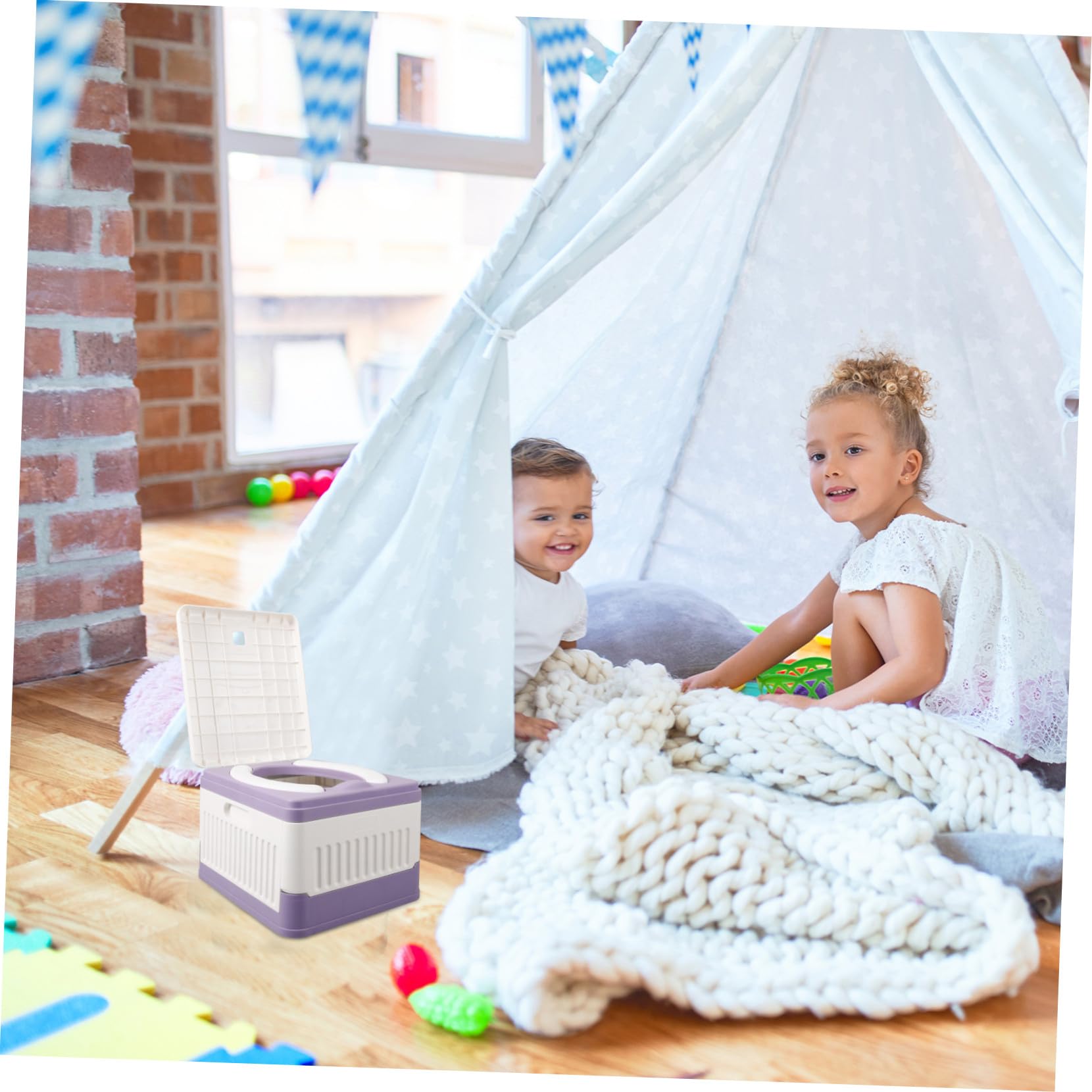 Orinal Plegable Portátil para Adultos y Niños, Asiento de Inodoro Compacto Cojín de PVC, Material Duradero para Camping, Viajes y Actividades al Aire Libre, Orinal de Emergencia
