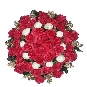 GadinFashion? Hair Full Bun Gajra Flower Artificial Juda Accessories for Women in Multicolor Pack of 1