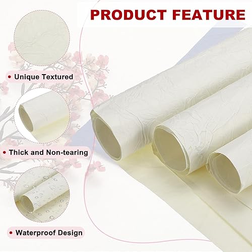 Miniatura 3 de MECCANIXITY Papel de regalo de flores, 5 rollos impermeables de papel crepé para manualidades, regalo de cumpleaños, floristería, embalaje y fiestas