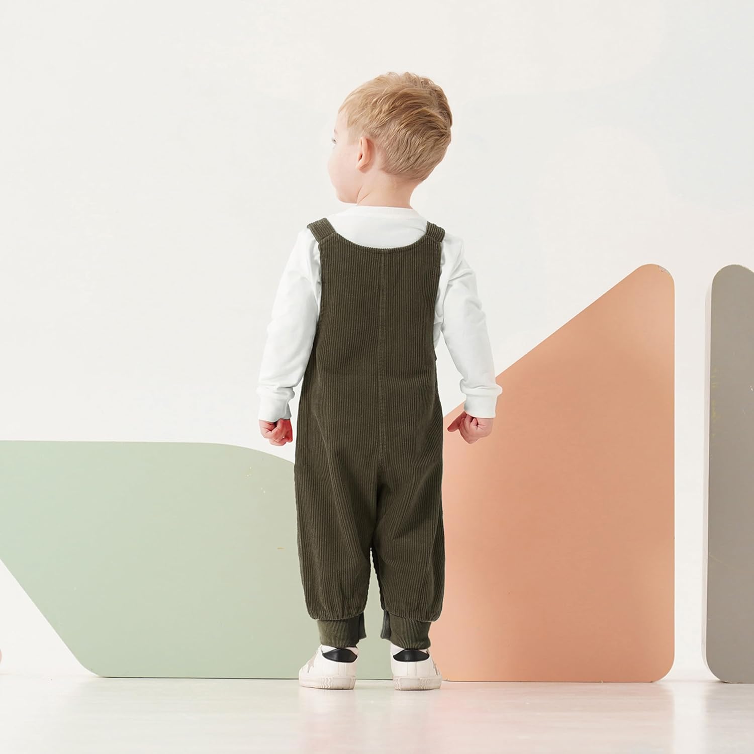 Volunboy Baby Boys Corduroy Overalls Kids Bib Pants Suspender Trousers Toddler Strap Jumpsuit Bottom Outfit - Image 6