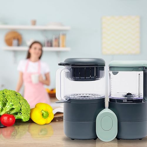 Miniatura 7 de Vaporizador y licuadora de alimentos para bebés, procesador de alimentos multifunción 4 en 1 y vaporizador con licuadora, descongelación y